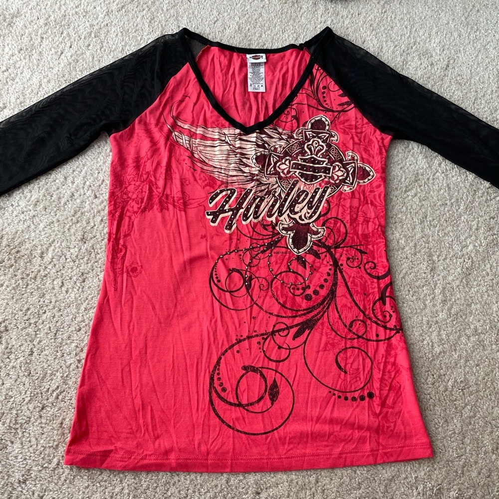 pink harley davidson long sleeve